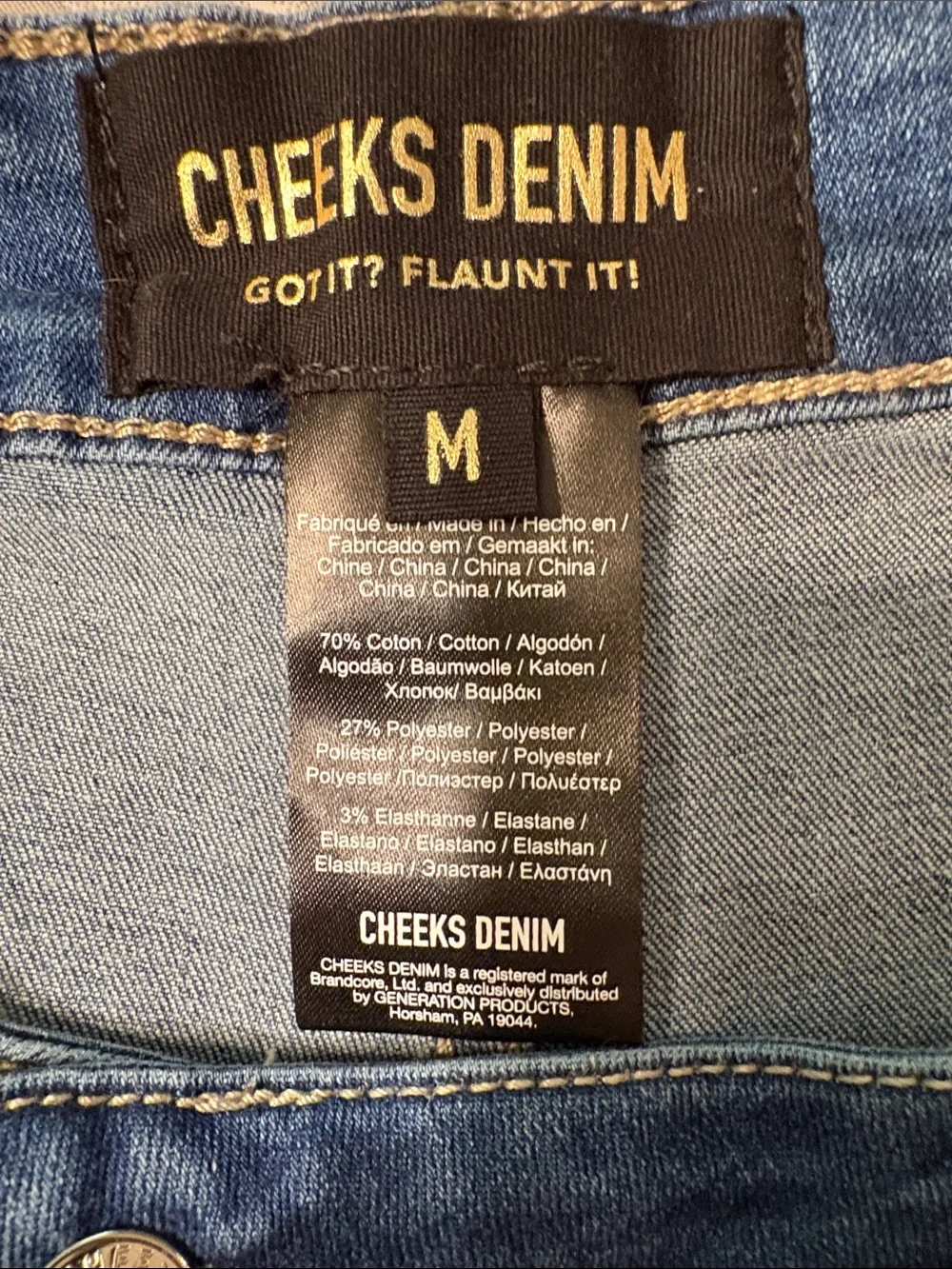 CHEEKS DENIM Classic Blue Jeans